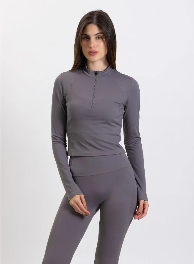 SHAPES SOFT SCULPT ZIP-UP CROP TOP