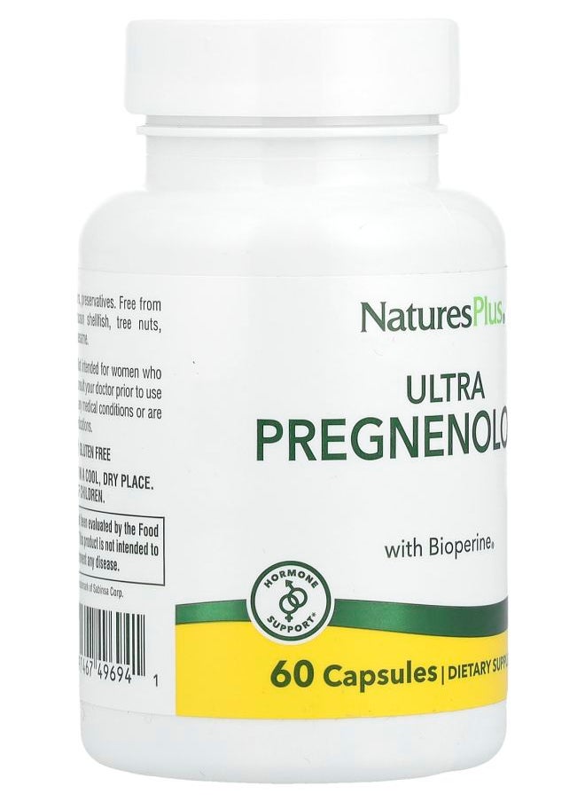 NaturesPlus Ultra Pregnenolone with Bioperine® 60 Capsules  - Image 2