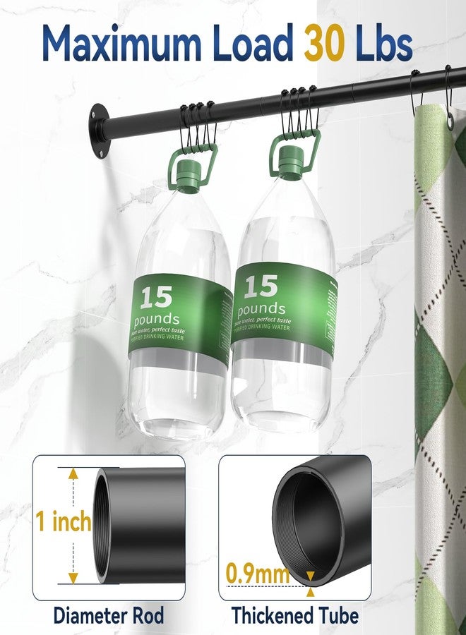 YASONIC L Shaped Shower Curtain Rods, Adjustable (23''-69'' X 23''-69'') Corner Shower Rod with 12 Shower Curtain Rings, All 304 Stainless Steel, for Bathroom, Bathtub, Clothing Store, Need to Drill, Black - Image 4