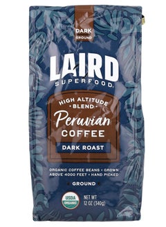 Laird Superfood Peruvian Coffee Ground Dark 12 oz (340 g) 