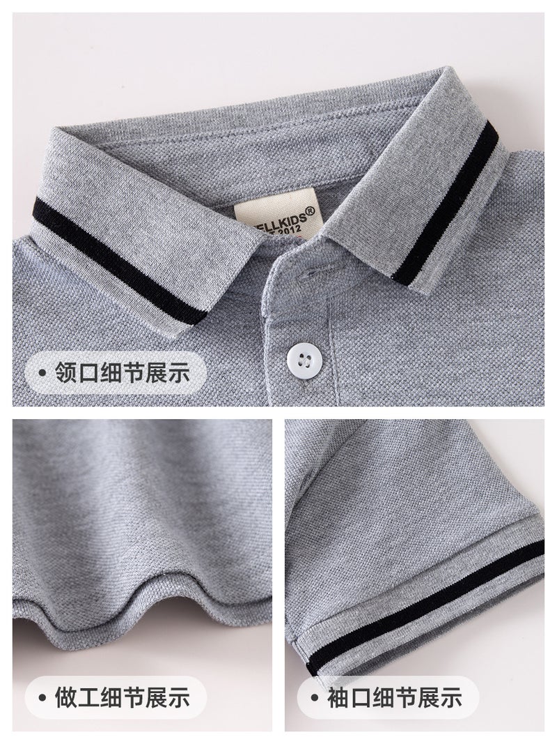 Boys' Short-Sleeved T-Shirt 2026 New Style Kidsren'S Embroidered Polo Shirt Baby Short-Sleeved Top Fashionable Cartoon Kidsren'S Clothing - Image 5