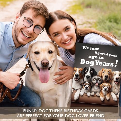 Gooji 5x7 Dogs Birthday Card, Funny Humorous Cute Card for Wife Husband Teenage Young Boy Girl Men Women Adult, Golden (Age) - Image 5