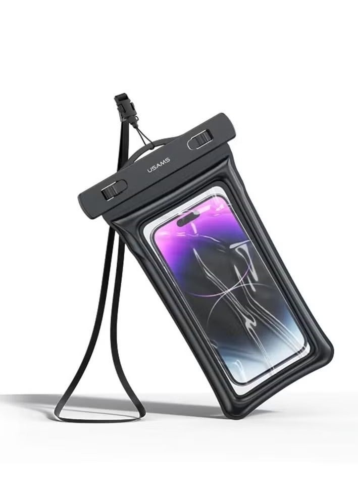 أوسامس جراب عالمي مقاوم للماء للهاتف الخلوي وحقيبة جافة متوافقة مع هواتف iPhone 13 Pro Mini وiPhone 12 11 X XR XS وSamsung Galaxy S21 S20 جميع الهواتف مقاس 4.0-7 بوصات باللون الأسود - Image 3