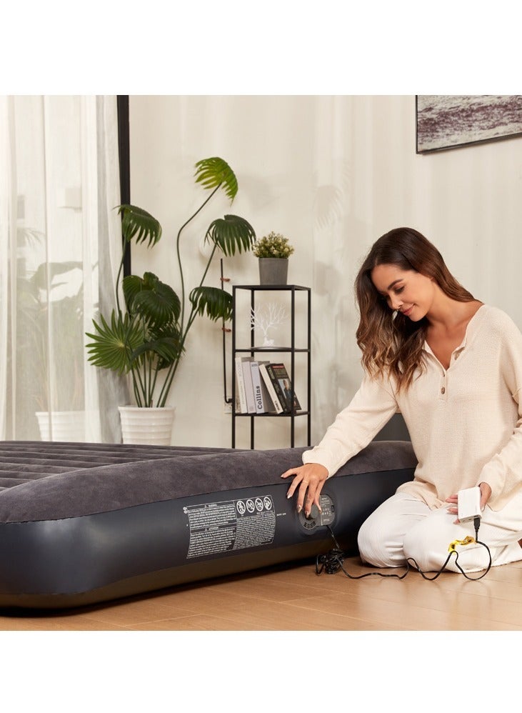 انتكس للنفخ مع الناقل التسلسلي العام مضخة تهمة ، في الأماكن المغلقة في الهواء الطلق فراش قابل للنفخ ، سميكة في الهواء الطلق التخييم وسادة الهواء السرير ، ضوء أسود أسفل وسادة الهواء السرير ، لينة ومريحة - Image 4