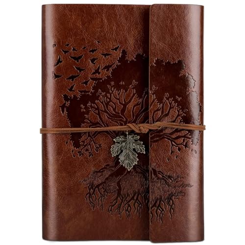 OMEYA Leather Journals Notebooks with Blank Pages, Vintage Refillable Journal for Writing, Personal Travel Diary Art Sketchbook to Write in, Gifts for Women, Men, Teen Girls and Boys, 160 Pages A5 (Brown) - Image 1