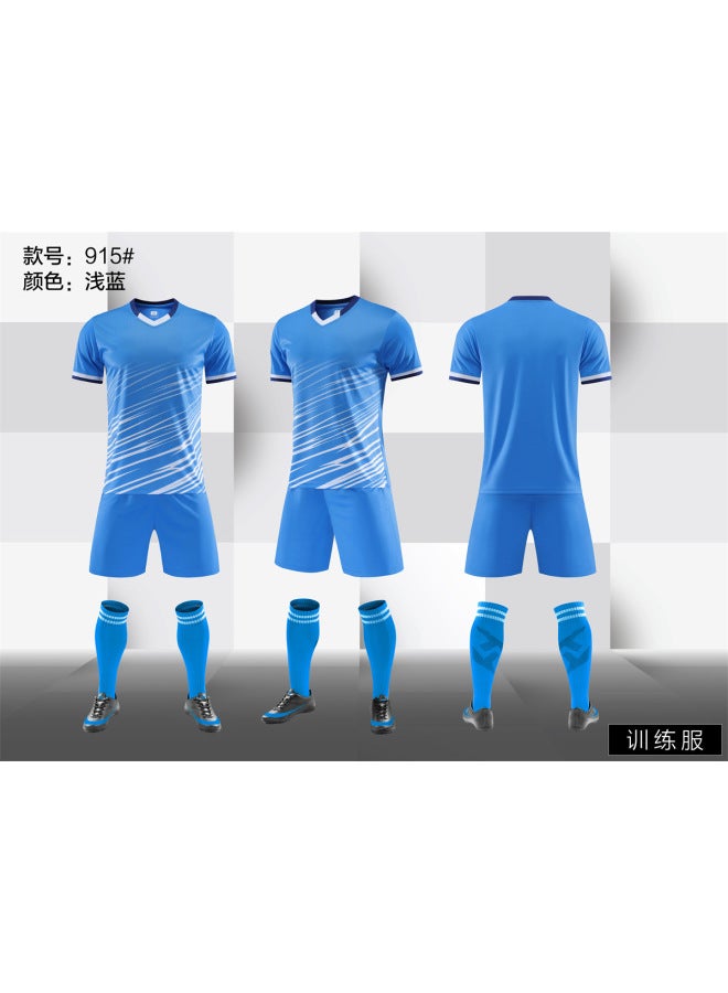 915 Light Blue Short Sleeve Football Jersey - Image 1