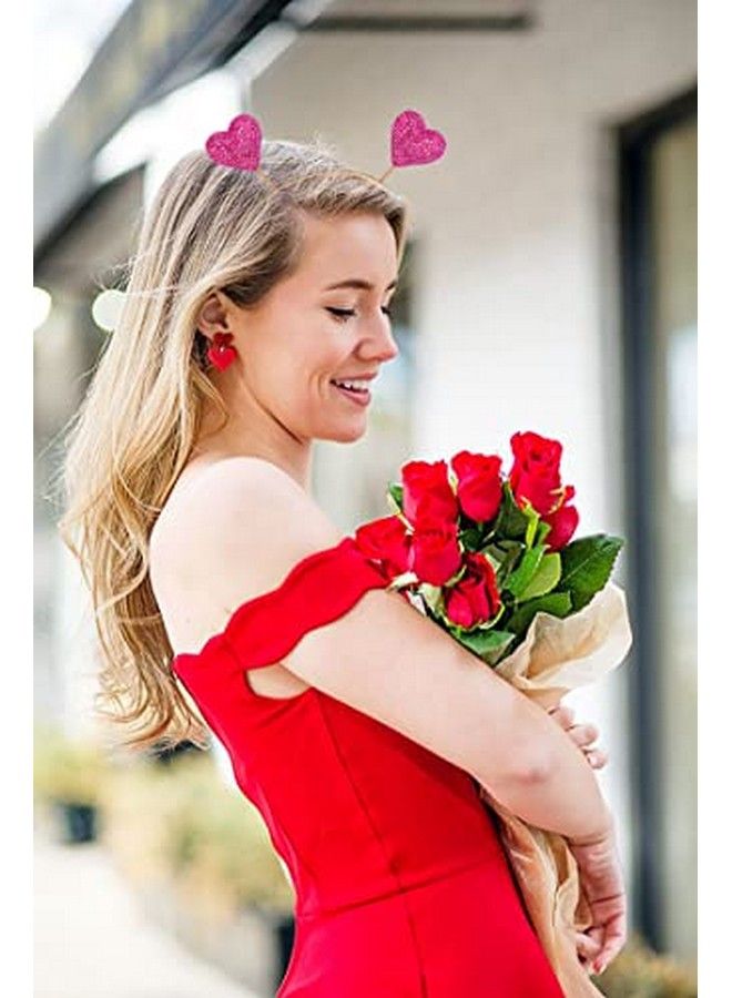 NVENF Valentine’S Day Heart Headband Shinny Rhinestone Heart Hairbands Red Heart Hair Accessory Party Gifts - Image 4