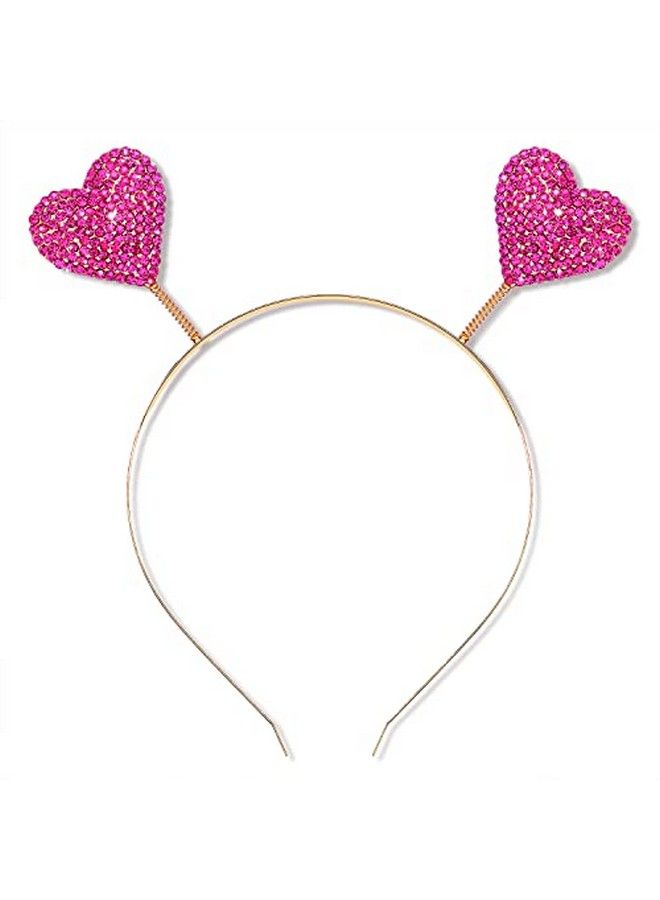 NVENF Valentine’S Day Heart Headband Shinny Rhinestone Heart Hairbands Red Heart Hair Accessory Party Gifts - Image 3
