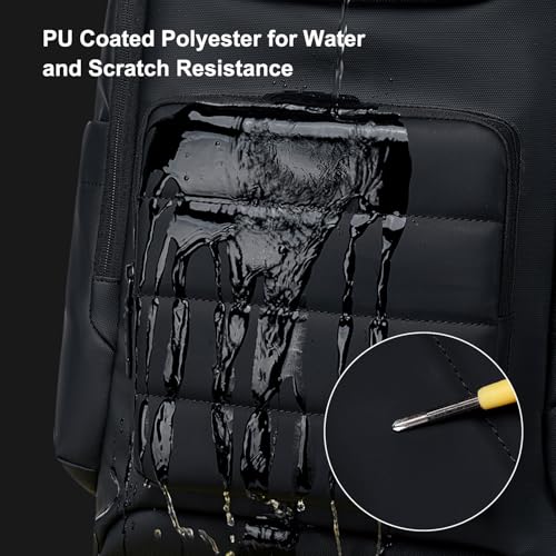 GOLDEN WOLF Laptop Backpack for Men Stylish 21L Daily Use Backpack for Office College Casual Water-resistant Laptop Bag with 15.6" Laptop Pocket,Black - Image 3