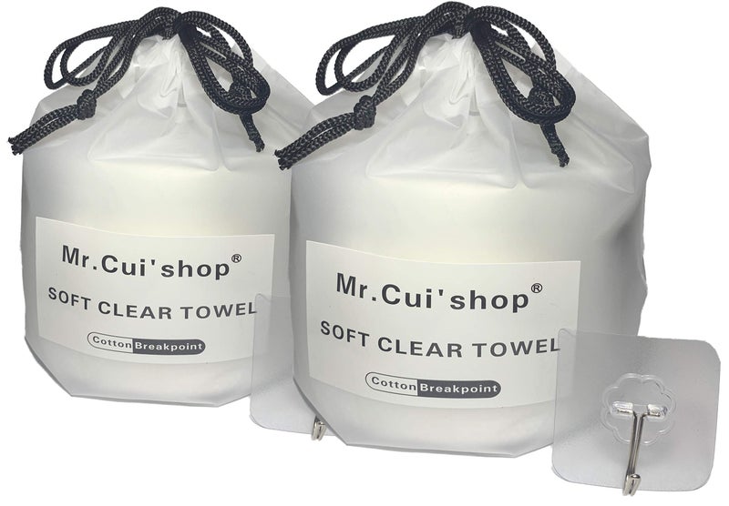 Mr.Cui'shop 2 Roll 100% Natural Fiber Cloths - Wet or Dry Disposable Clean Face Towel - Makeup Remover - Clean Facial Soft Pads For Sensitive Skin - Water Wipes - Large Volume Cosmetic Pads - 80Pcs/Roll - Image 1