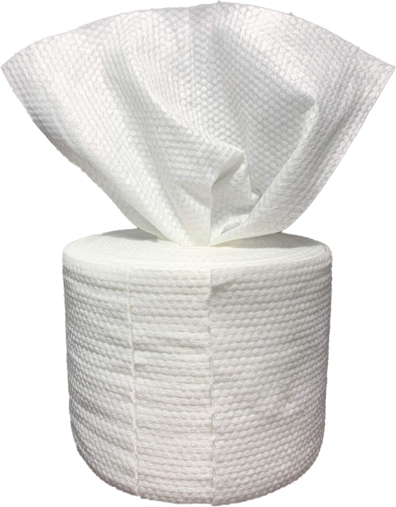 Mr.Cui'shop 2 Roll 100% Natural Fiber Cloths - Wet or Dry Disposable Clean Face Towel - Makeup Remover - Clean Facial Soft Pads For Sensitive Skin - Water Wipes - Large Volume Cosmetic Pads - 80Pcs/Roll - Image 2