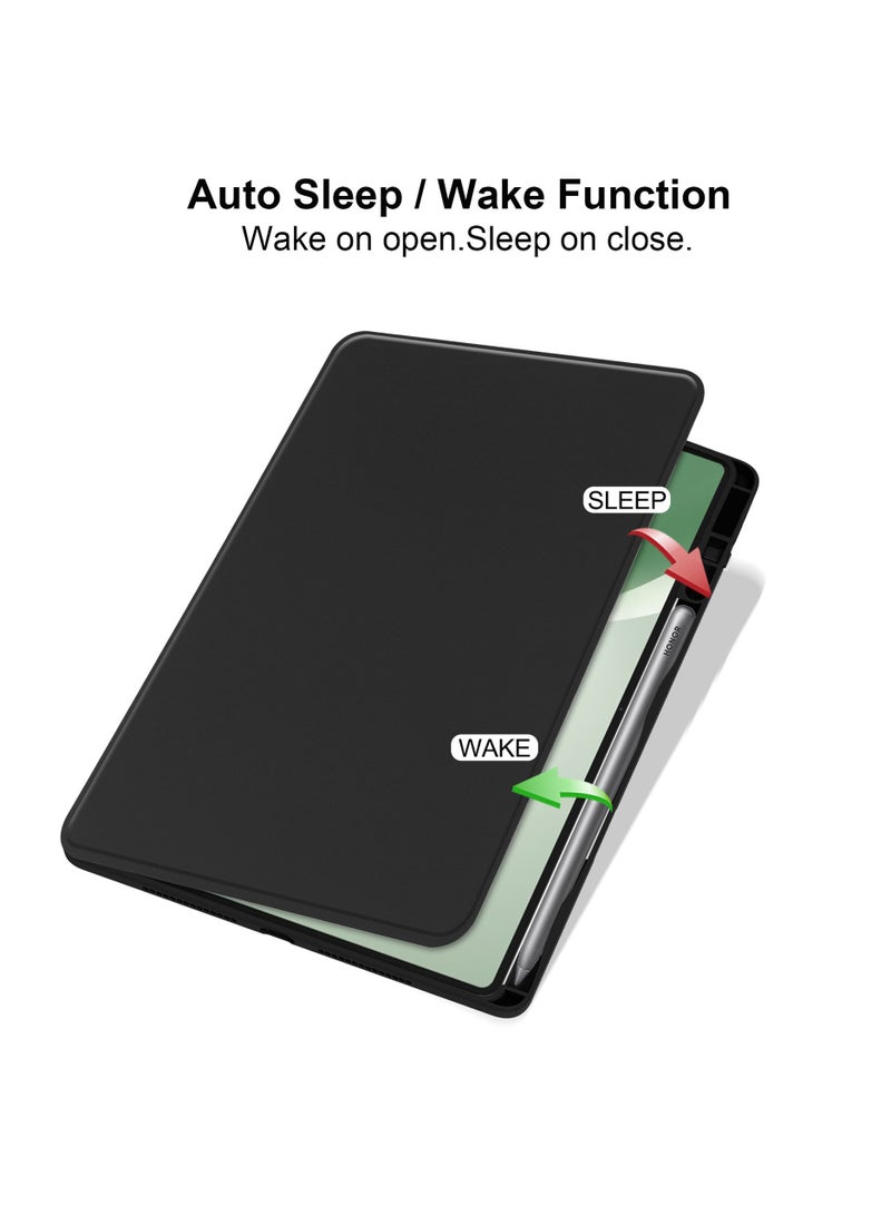General Compatible Honor pad 10 12.1-inch 2025 Tablet Case with Pen Holder, 360° Rotation and Auto Wake/Sleep, Flexible Viewing Angle Folding Stand Case  - Image 2