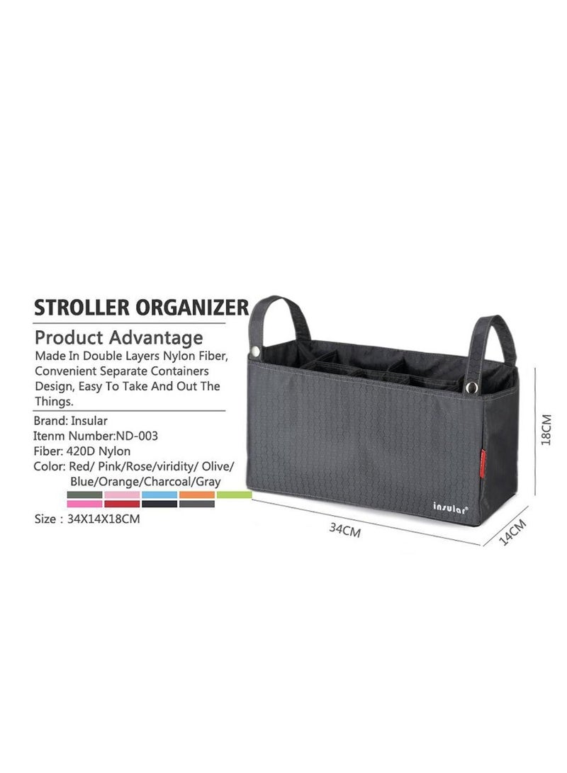 insular Portable Stroller Organizer Universal Diaper Organizer Bag for Mother and Baby Travel Soft Waterproof Stroller Bag  - Image 5