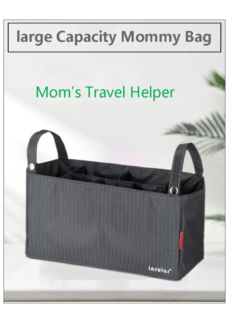 insular Portable Stroller Organizer Universal Diaper Organizer Bag for Mother and Baby Travel Soft Waterproof Stroller Bag  - Image 1