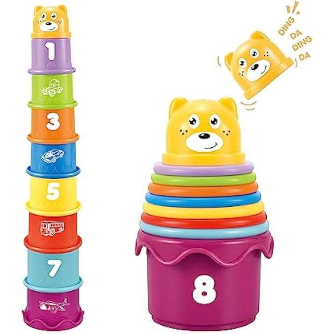 BABY STACKING NESTING CUPS TOY, MONTESSORI TOY FOR TODDLERS, 6+ MONTHS - Image 1