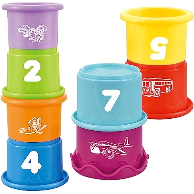 BABY STACKING NESTING CUPS TOY, MONTESSORI TOY FOR TODDLERS, 6+ MONTHS - Image 2