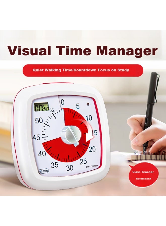 Qt-timer Timer Time Management Device, Countdown Timer, Specially Designed For Primary School Children, Visual Task Timer, Alarm Clock, Tm034 White - Image 1