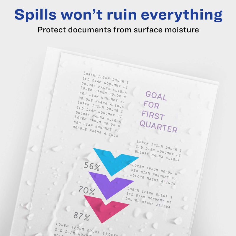 Avery Clear Report Covers with Sliding Bars, White Binding Bars, Holds up to 20 Sheets, 50 Report Covers (47710) - Image 5