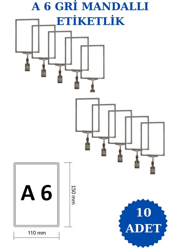 İstanbul Manken Istanbul Mannequin 10 Pieces A6 Latch Shelf Tag Basket Tag Framed Label Holder Donkey Hanger Tag