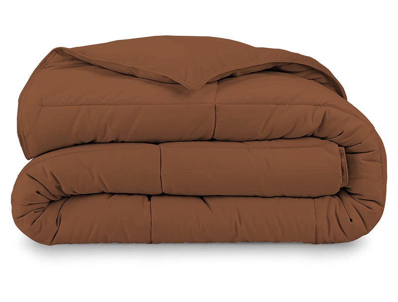 Razzai MammaYo Razzai Down Alternative Soft Quilted 300 GSM All Weather Comforter (90" x 90" Inches/228cm x 228cm) - Queen Size Comforters|Chocolate Brown| TC - 400 - Image 3
