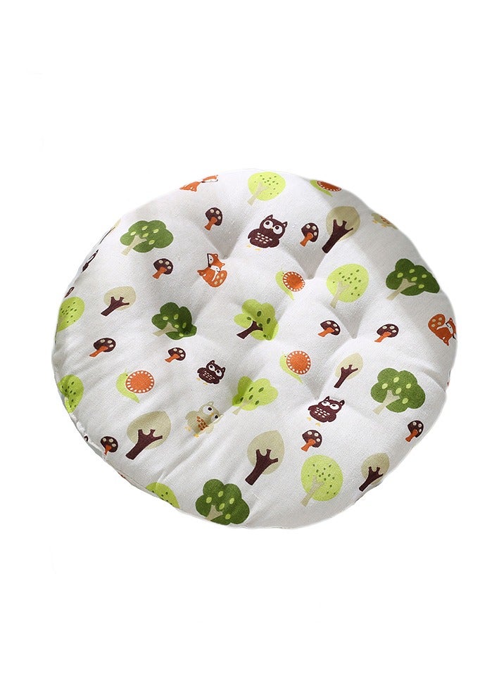 آنا وسادة دائرية من القطن والكتان للمنزل والمكتب، مريحة وجيدة التهوية - Image 1