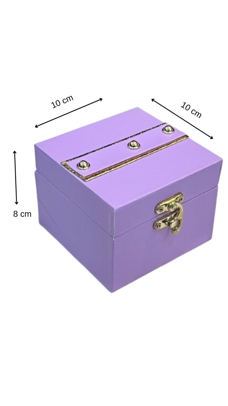 Sunshades Sunshades Bhavya Optic Leatherite Mini Trunk Box Small Box Gift Box Watch Box ideal for Jewelry storage box Gift Packaging box (Purple)  - Image 5