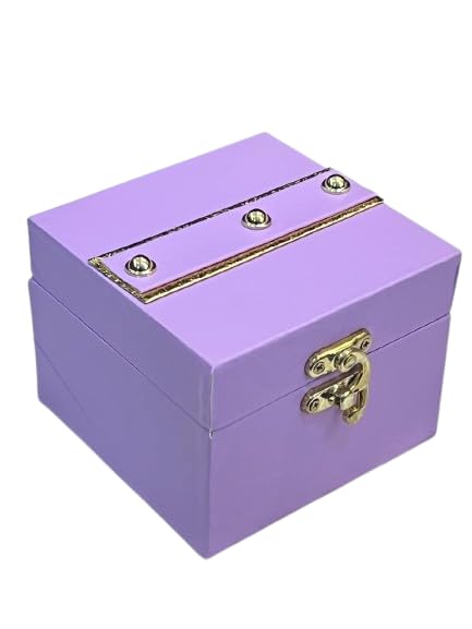 Sunshades Sunshades Bhavya Optic Leatherite Mini Trunk Box Small Box Gift Box Watch Box ideal for Jewelry storage box Gift Packaging box (Purple)  - Image 2