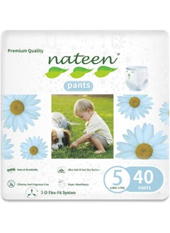 nateen Premium Baby Pants Diapers,Size 5 (12-17kg),X-Large Baby Pull Ups,40 Count Diaper Pants,Super Absorbent,Ultra Thin Baby Diapers Pants. (40 Count)  - Image 1