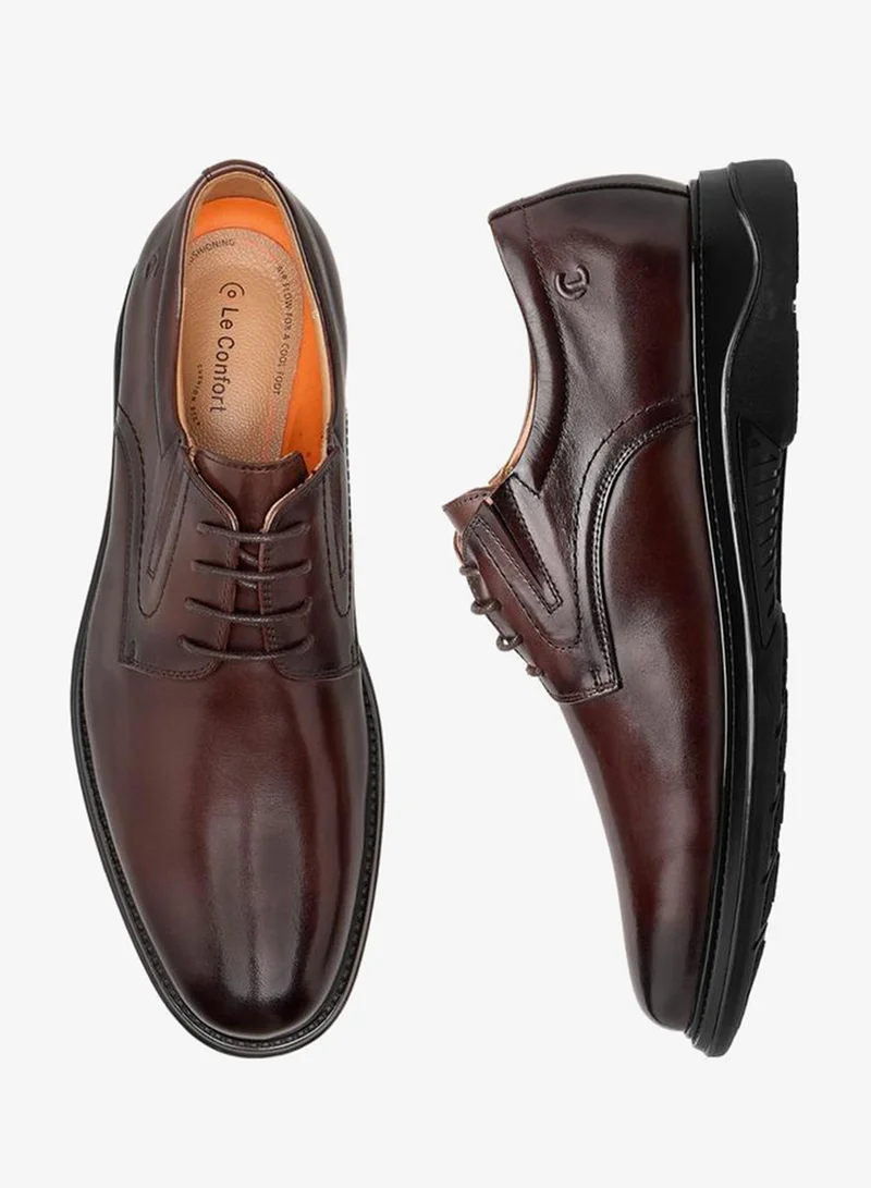 Le Confort BROWN Men Lace-Up Leather Derby Shoes for Men | Best Price UAE