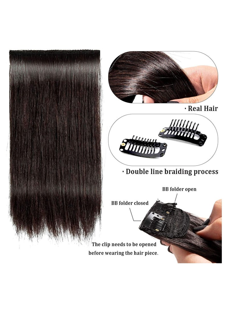 Estelle Hair Pad Wig Hair Thickening Fluffy Wig Natural Real Hair Wig Piece Pad Invisible Traceless Hairpiece Clip Extension Dark Brown - Image 3