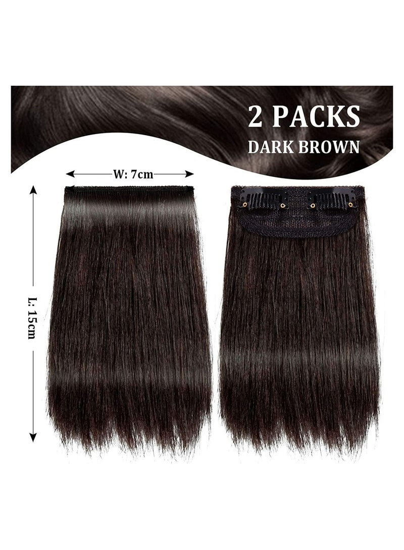 Estelle Hair Pad Wig Hair Thickening Fluffy Wig Natural Real Hair Wig Piece Pad Invisible Traceless Hairpiece Clip Extension Dark Brown - Image 2