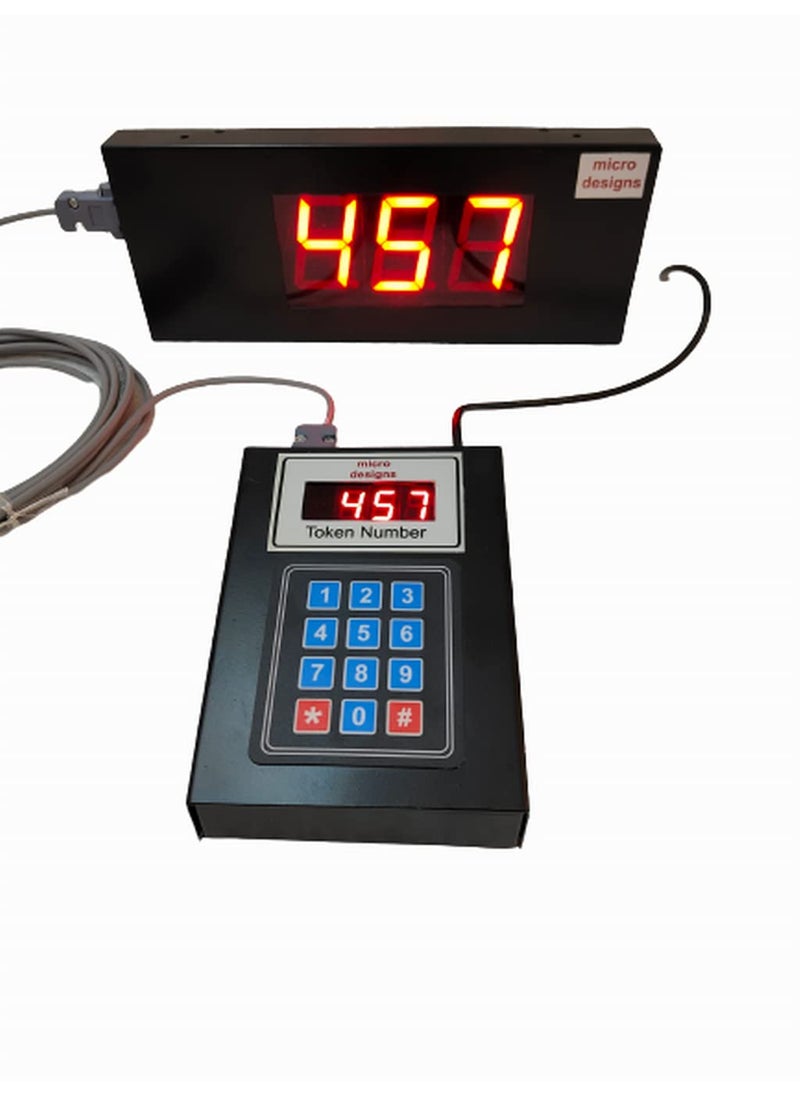 micro designs - micro designs 3Digit Token Display System with ding Dong Sound Fully Metal Body 5m Cable - Image 1