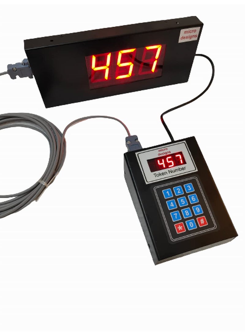micro designs - micro designs 3Digit Token Display System with ding Dong Sound Fully Metal Body 5m Cable - Image 1