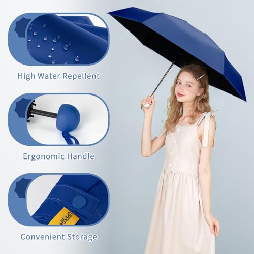 Yoobure Travel Umbrella Portable Compact Umbrellas, Pocket Mini for Purse, Umbrellas for UV Sun & Rain Small for Backpack, Umbrella with Case Folding for Kids Women - Image 3