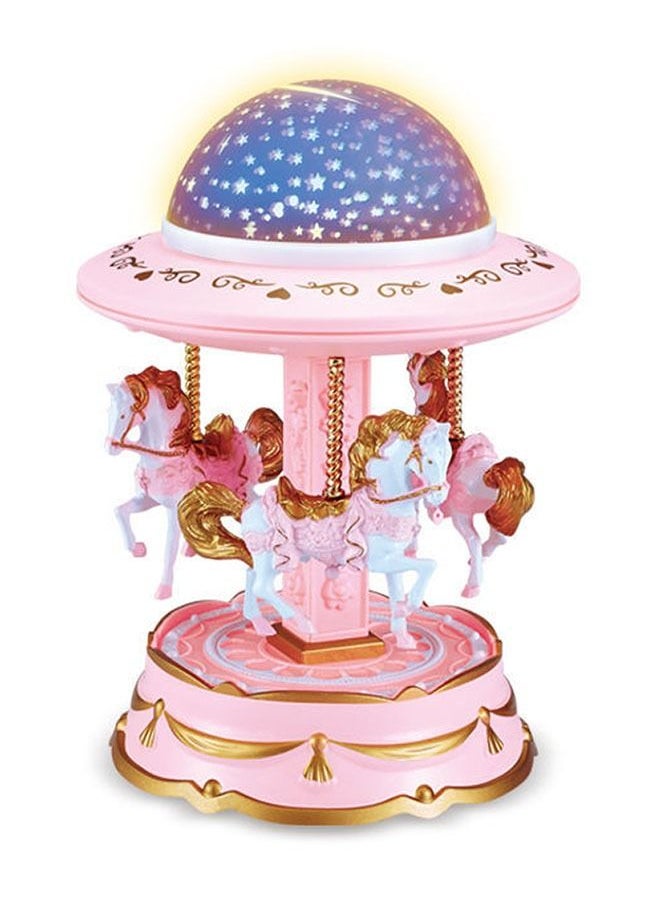 ZCM-HAPPY - Merry-go-round Music Box Fantasy Colorful Luminous Music Box Projection Lamp - Image 1