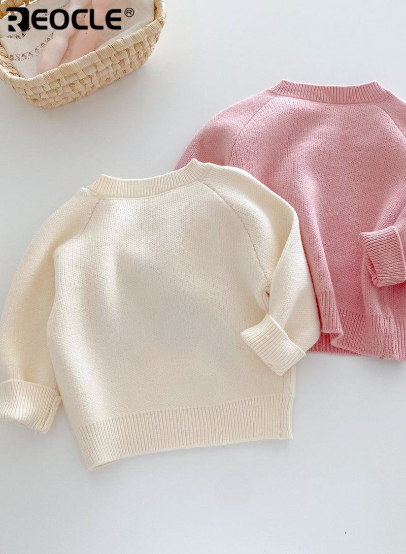 ريوكل كنزة فتيات مزينة بتصميم زهري وبناء ناعم من الحياكة مع راحة خريفية للملابس العادية - Image 4