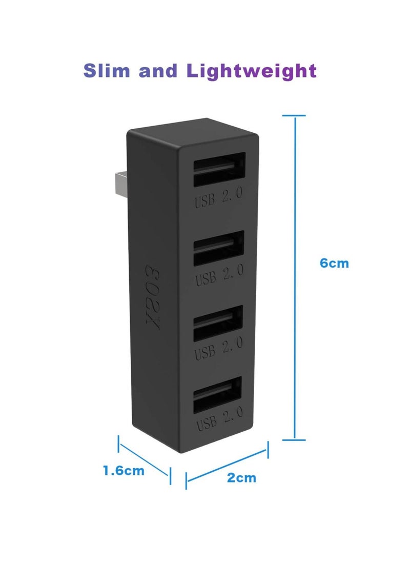 Excefore - 4 Ports USB Hub 2.0 for Xbox Series X/S, High Speed USB Hub Splitter, Expansion Adapter Compatible with Xbox Series X/S Console(Black) - Image 1