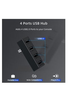 Excefore 4 Ports USB Hub 2.0 for Xbox Series X/S, High Speed USB Hub Splitter, Expansion Adapter Compatible with Xbox Series X/S Console(Black)  - Image 3