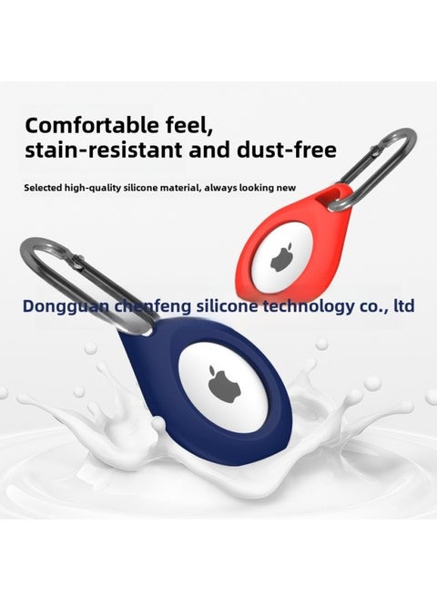 Applicable For Apple Airtags Tracker Protective Cover Soft Silicone Protective Shell Positioning Pet Portable Case-Color:Black-Applicable Model:Airtags Anti-lost Device Shell (water Drop Type)