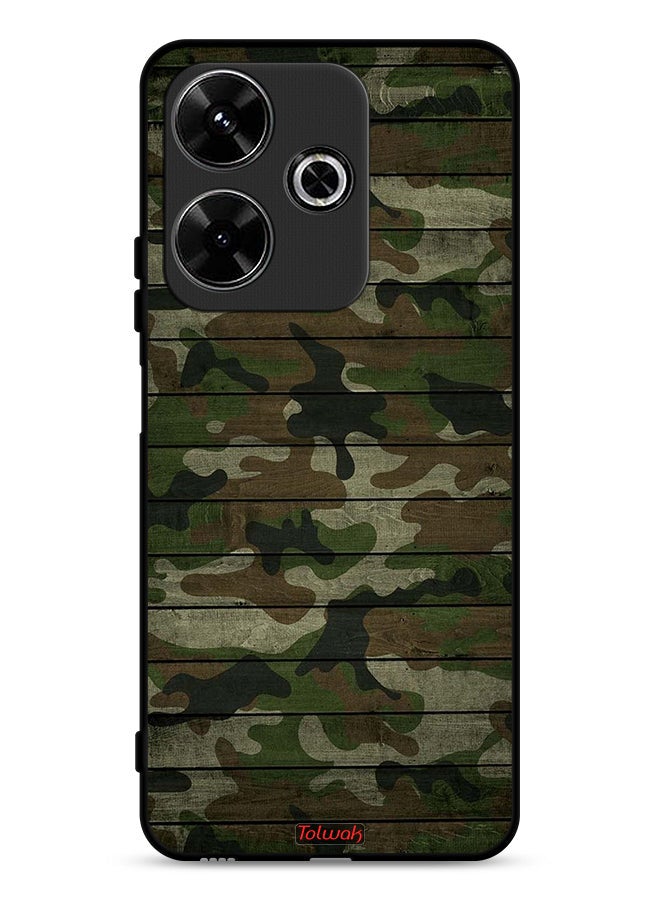 Tolwak Xiaomi Redmi 13 4G Protective Case Cover Camouflage Wooden Pattern - Image 1