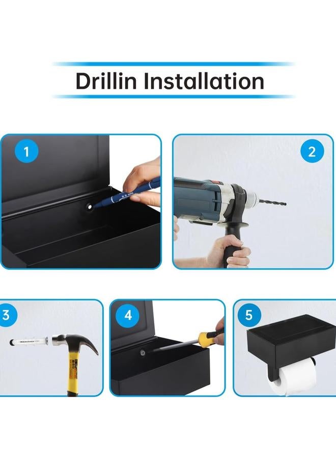 الأزرق جي دبليو علبة منديل من الفولاذ المقاوم للصدأ مرحاض رف مناديل بدون مسمار صندوق صحي صندوق ورق التواليت الحمام - Image 5