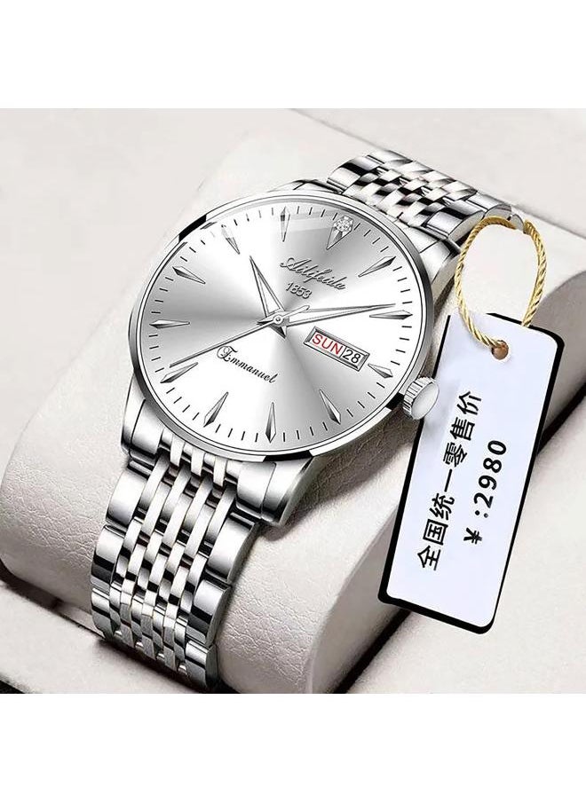 Generic Avery Pauda Steel Band Watch Men's Genuine Quartz Watch Non-mechanical Watch Waterproof Luminous Watch Tiktok Live Explosions 