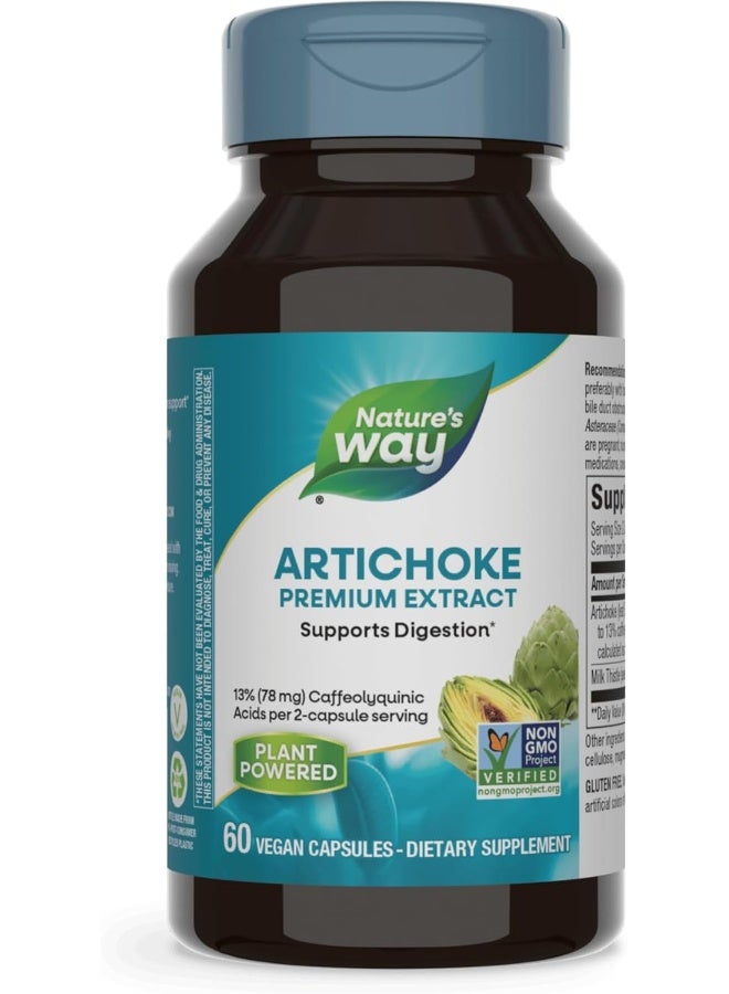 Nature's Way Artichoke Premium Extract, 60 Vegan Capsules Packaging May Vary - Image 1