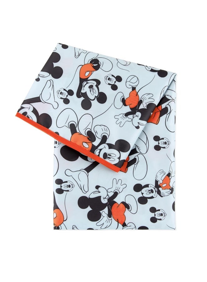 Bumkins Disney Baby Splat Mat for Under High Chair, Babies Toddlers Eating Mess Mat, Waterproof Reusable Cloth for Arts and Crafts, Play Mat for Kids, Floor or Table, Fabric 42inx42in, Mickey Mouse - Image 1