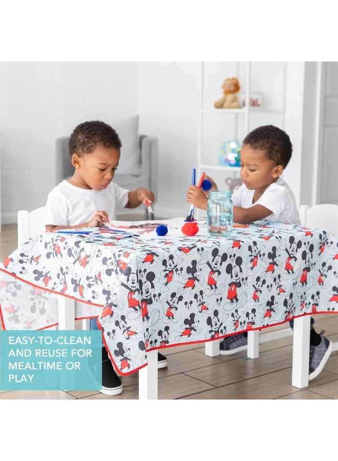 Bumkins Disney Baby Splat Mat for Under High Chair, Babies Toddlers Eating Mess Mat, Waterproof Reusable Cloth for Arts and Crafts, Play Mat for Kids, Floor or Table, Fabric 42inx42in, Mickey Mouse - Image 4