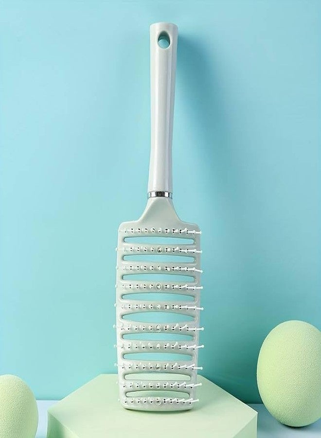 Vitalogy - Hair Brush for Women and Men CURVED & VENTED - Detangler Paddle Hair Brush For All Hair Types (Wet, Dry & Damaged Hair) - Hair Straightener for Curly Hair, Blow Drying (Green) - Image 3