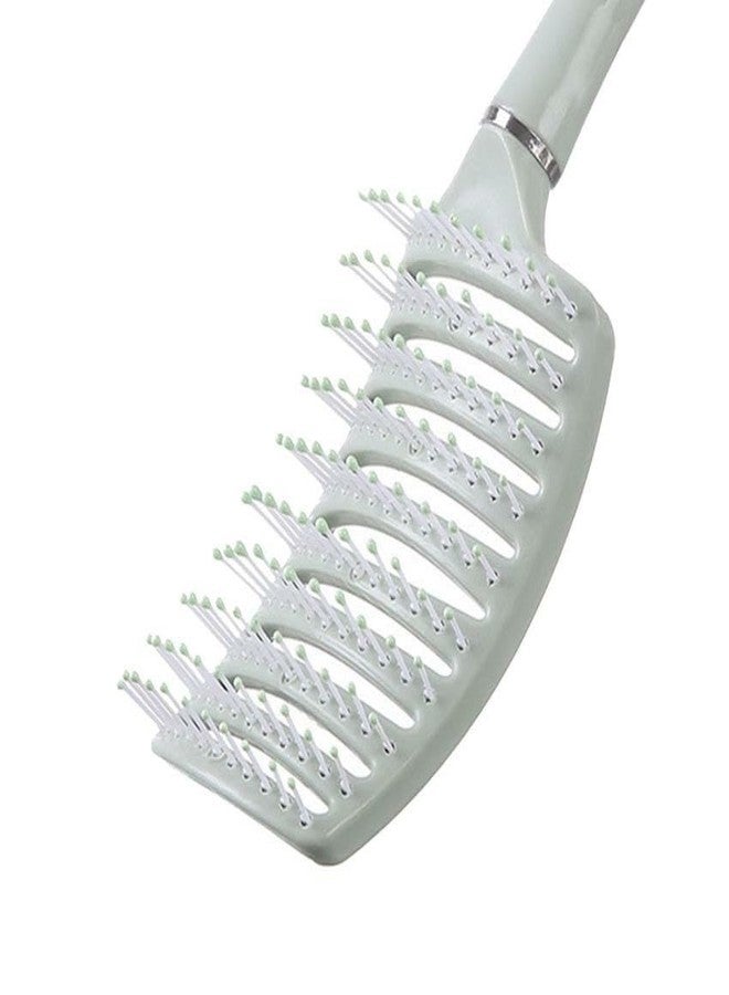 Vitalogy - Hair Brush for Women and Men CURVED & VENTED - Detangler Paddle Hair Brush For All Hair Types (Wet, Dry & Damaged Hair) - Hair Straightener for Curly Hair, Blow Drying (Green) - Image 1