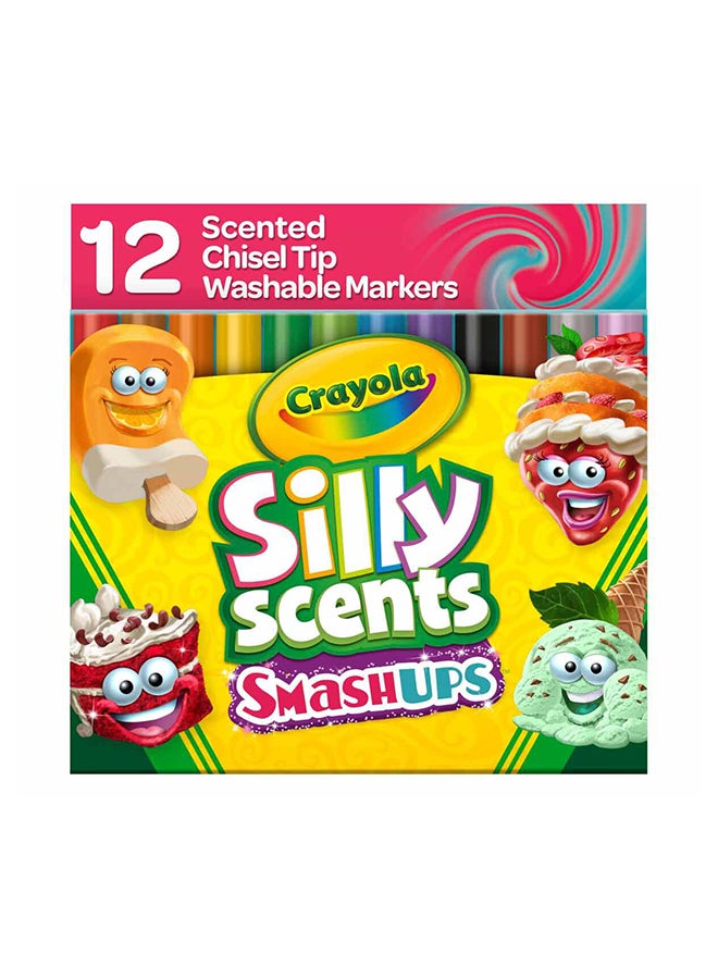Crayola 12 Ct Silly Scents Smash Ups  Wedge Tip Scented Washable Markers - Image 3