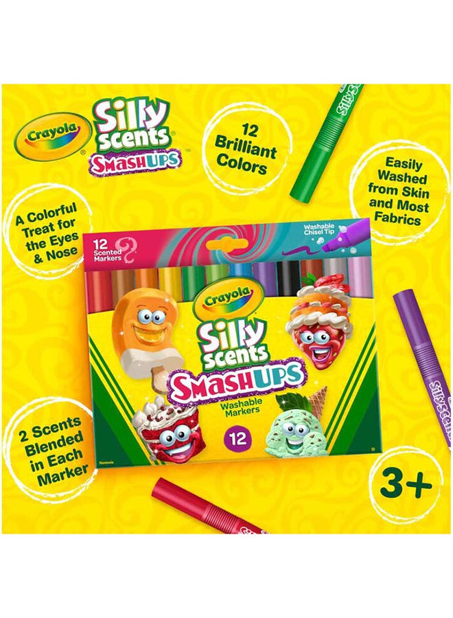 Crayola 12 Ct Silly Scents Smash Ups  Wedge Tip Scented Washable Markers - Image 2