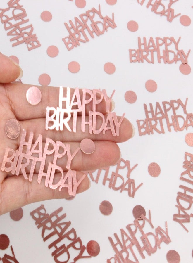 Blopee Rose Gold Birthday Confetti - 270 PCS Glitter Happy Birthday Decorations for Table - Image 1